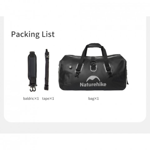 Водонепроникна дорожня сумка Naturehike CNK2450XB015, 60 л, чорна