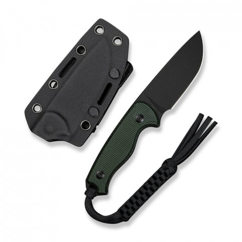 Ніж фіксований тактичний Civivi Timberbark, (8.1 см) 14C28N / Micarta темно-зелений