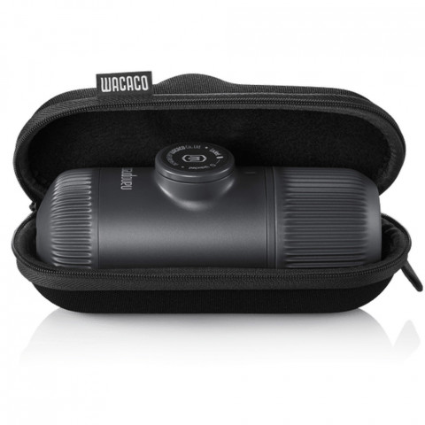 Портативна еспресо-кавоварка Wacaco Nanopresso сіра з чохлом, механічна, для меленої кави