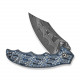 Ніж складаний туристичний Civivi Pentad (8.8 см) Damascus / Micarta синій/білий