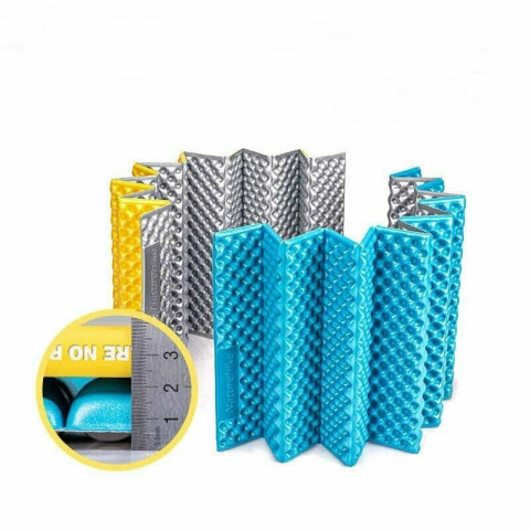 Килимок туристичний складаний одномісний IXPE Naturehike Thickened NH20FCD07 кемпінговий з алюмінієвою плівкою, 187x56x2,5 см, жовтий
