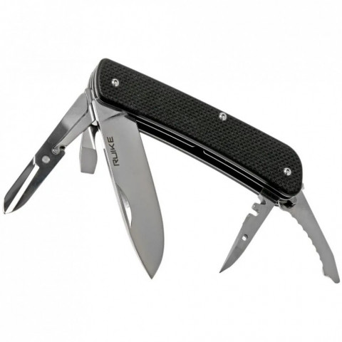 Багатофункціональний ніж Ruike Criterion L31, (8.5 см) 12C27 / G10 чорний, 18 інстр.