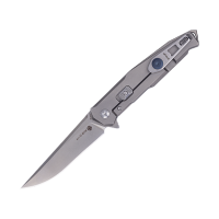 Ніж складаний туристичний Ruike M108-TZ, (8.8 см) steel 154СМ / TC4 (титан) сірий