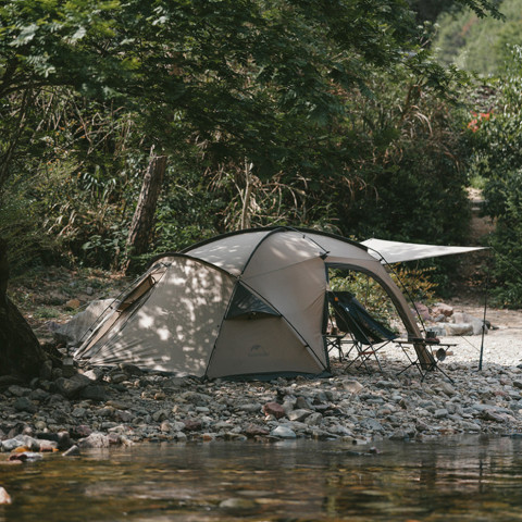 Намет двомісний з великим тамбуром та навісом Naturehike Shandi CNK2300ZP017, сірий