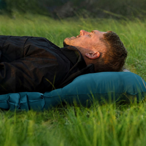 Матрац туристичний надувний одномісний Naturehike CNK2550WS019, 200x60x9.5 см, синій, прямокутний із мішком для надування