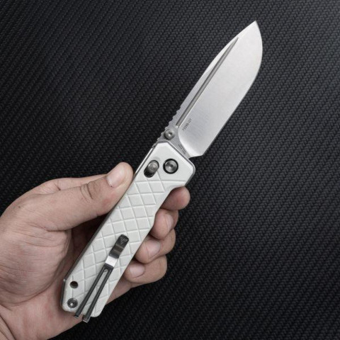 Ніж складаний туристичний SRM Rubik 7228B-GT2 (8.7 см) 14C28N / G10 білий