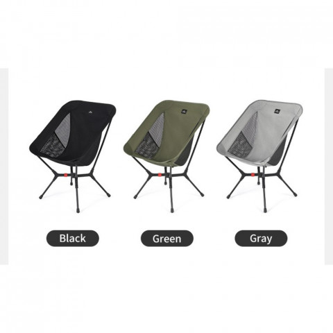 Стілець складаний ультралегкий Naturehike CNK2550JJ013 Yamami YL01, розмір М, алюміній, чорний