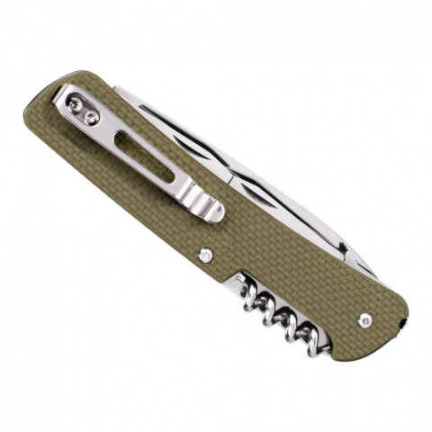 Багатофункціональний ніж Ruike Criterion L51, (8.5 см) 12C27 / G10 зелений, 23 інстр.
