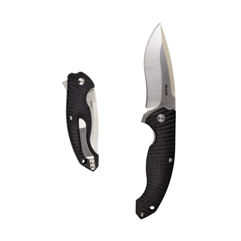 Ніж складаний туристичний Ruike Fang P852-B, (8.9 см) 14C28N / G10 чорний