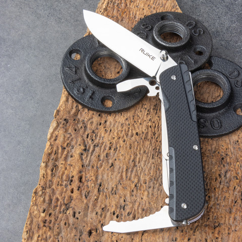 Багатофункціональний ніж Ruike Trekker LD11-B, (8.5 см) 12C27 / G10 чорний, 3 інстр.