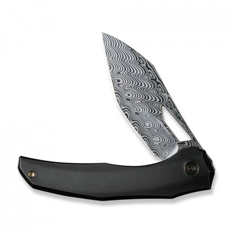 Ніж складаний туристичний WE Knife Ignio Mystery Box Ignio Mystery Box, (8.39 см) Damasteel (Hakkapella) / 6AL4V Titanium чорний
