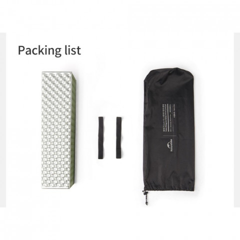Килимок туристичний складаний одномісний IXPE Naturehike CNK2450WS044 з алюмінієвою плівкою, 195x60x1.8 см, синій