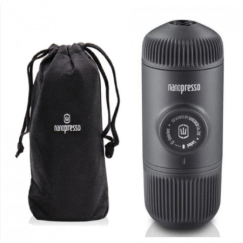Портативна еспресо-кавоварка Wacaco Nanopresso сіра, механічна, для меленої кави