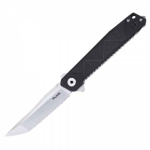 Ніж складаний туристичний Ruike P127-B, (9.1 см) 14C28N / G10 + steel 420 чорний