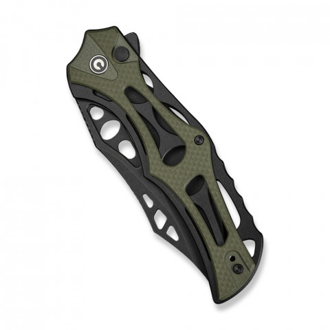 Ніж складаний туристичний Civivi Biophase, (8.9 см) Nitro-V / Aluminum & G10 чорно-зелений