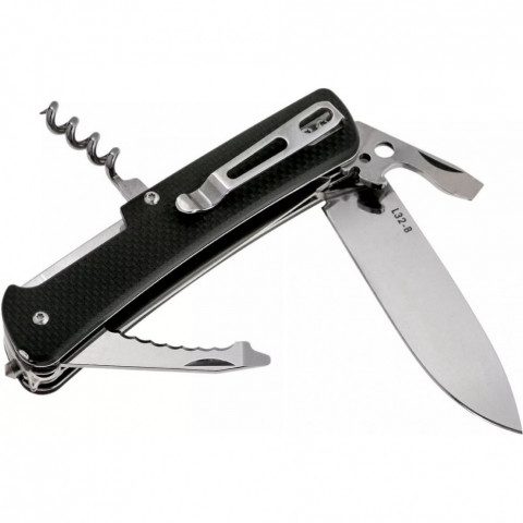 Багатофункціональний ніж Ruike Criterion L32, (8.5 см) 12C27 / G10 чорний, 13 інстр.