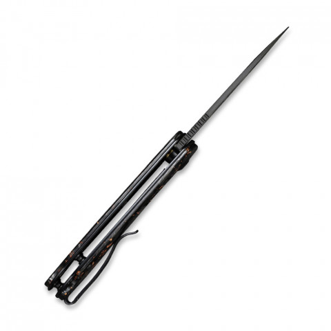 Ніж складаний кишеньковий Civivi Elementum, (7.5 см) Damascus / Carbon Fiber чорний