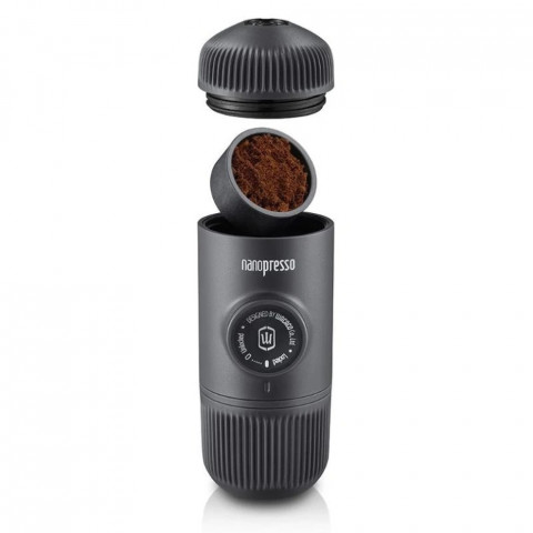 Портативна еспресо-кавоварка Wacaco Nanopresso з адаптером для капсул, механічна, для меленої кави