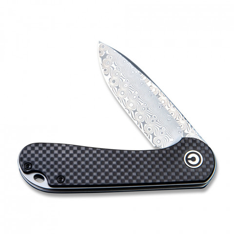 Ніж складаний кишеньковий Civivi Elementum, (7.5 см) Damascus / Carbon Fiber G10