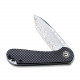 Ніж складаний кишеньковий Civivi Elementum, (7.5 см) Damascus / Carbon Fiber G10