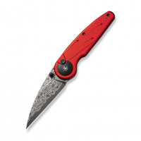Ніж складаний туристичний Civivi Starflare, (8.4 см) Damascus / Aluminum червоний