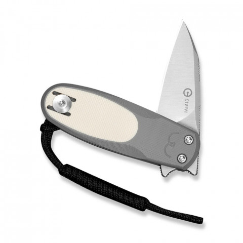 Ніж складаний кишеньковий Civivi Purr, (4.65 см) Nitro-V / G10 сірий/айворі