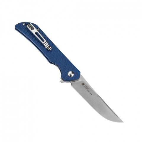 Ніж складаний туристичний Ruike P122-ME, (9.2 см) 14C28N / мікарта синій