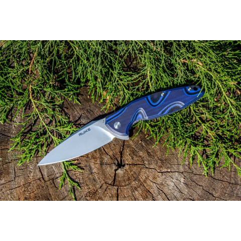 Ніж складаний туристичний Ruike Fang P105-Q, (9.2 см) 14C28N / G10 синій