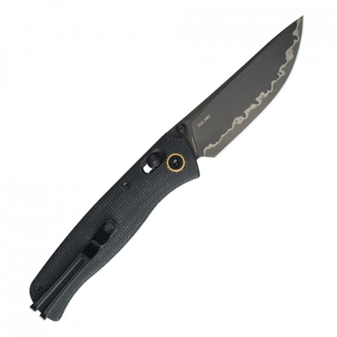 Ніж складаний туристичний SRM Medal 255L-MB3 (8.2 см) 140Cr , Micarta чорний