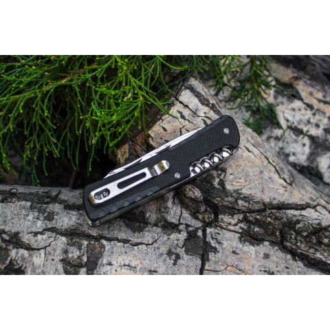 Багатофункціональний ніж Ruike Trekker LD32-B, (8.5 см) 12C27 / G10 чорний, 11 інстр.