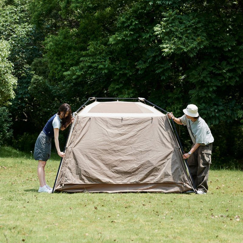 Намет з навісом Naturehike Village CNK2300ZP021, коричневий великий