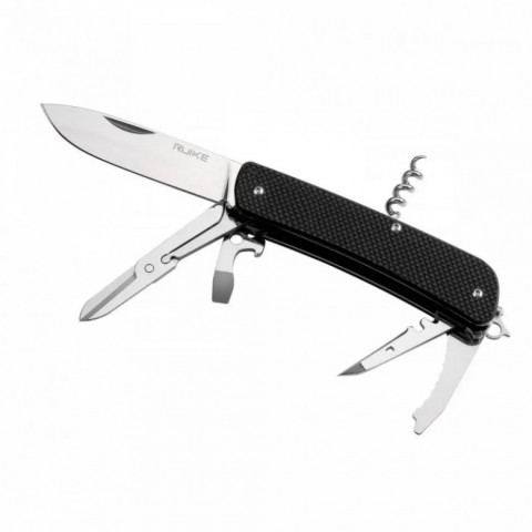 Багатофункціональний ніж Ruike Criterion L31, (8.5 см) 12C27 / G10 чорний, 18 інстр.
