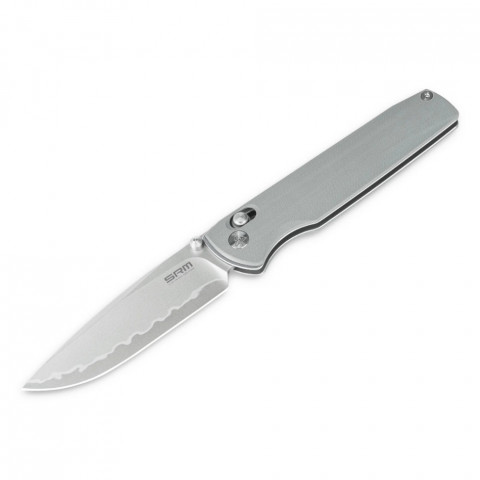 Ніж складаний туристичний SRM Terrier 258L-GK2 (9.3 см) 140Cr , G10 сірий