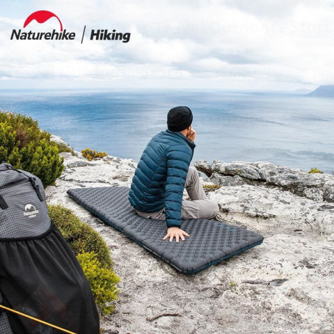 Матрац туристичний надувний одномісний Naturehike CNH22DZ018, надлегкий, 183x64x7 см, зелений, для туризму із мішком для надування