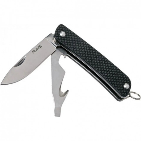 Багатофункціональний ніж Ruike Criterion S21, (5.3 см) 12C27 / G10 чорний, 5 інстр.