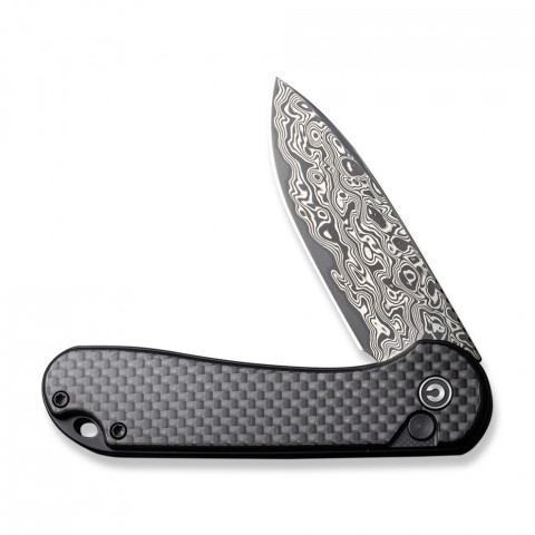 Ніж складаний кишеньковий Civivi Elementum II, (7.5 см) Damascus / Carbon Fiber G10