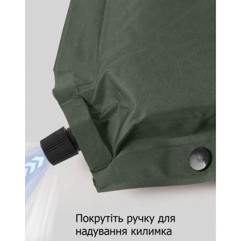 Матрац ортопедичний самонадувний одномісний Naturehike CNK2450WS020, 200х63х10 см, темно-зелений