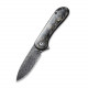 Ніж складаний кишеньковий Civivi Elementum, (7.5 см) Damascus / Carbon Fiber сірий