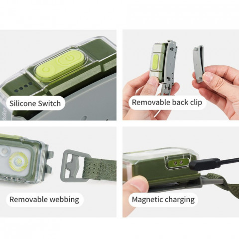 Ліхтар налобний Naturehike CNK2550ZM011, сірий
