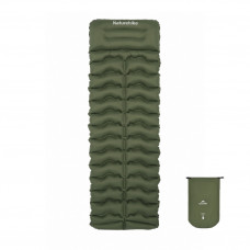 Матрац туристичний надувний одномісний Naturehike CNK2550WS019, 200x60x9.5 см, зелений, прямокутний із мішком для надування