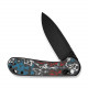 Ніж складаний кишеньковий Civivi Elementum (Crossbar Lock), (7.51 см) CPM S35VN / Nebula FatCarbon Fiber чорний/червоний/синій/білий