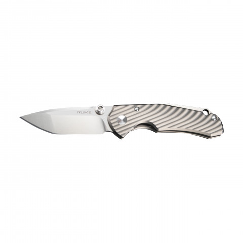 Ніж складаний кишеньковий Ruike M671-TZ, (7 см) steel 154СМ / TC4 (титан) сірий