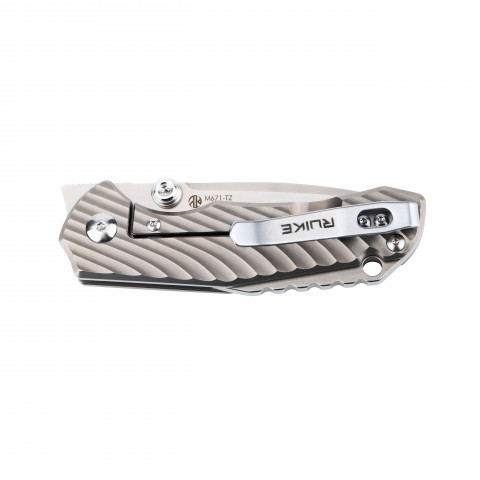 Ніж складаний кишеньковий Ruike M671-TZ, (7 см) steel 154СМ / TC4 (титан) сірий