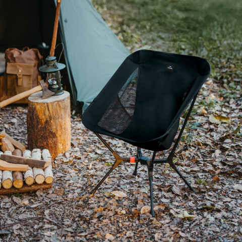 Стілець складаний ультралегкий Naturehike CNK2550JJ013 Yamami YL01, розмір М, алюміній, чорний