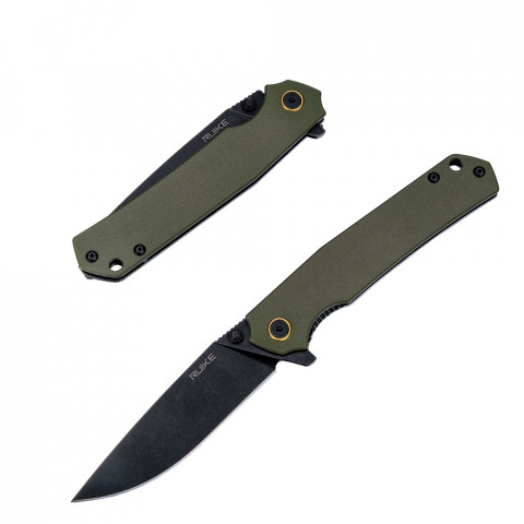 Ніж складаний туристичний Ruike P801-G, (8.6 см) 14C28N / G10 оливковий