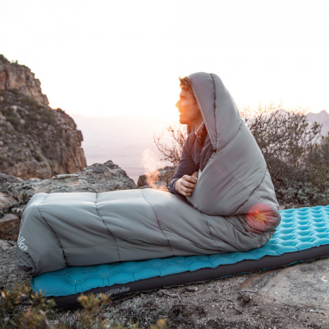 Спальний мішок з капюшоном Naturehike MS300 CNK2350WS023 лівий, сірий