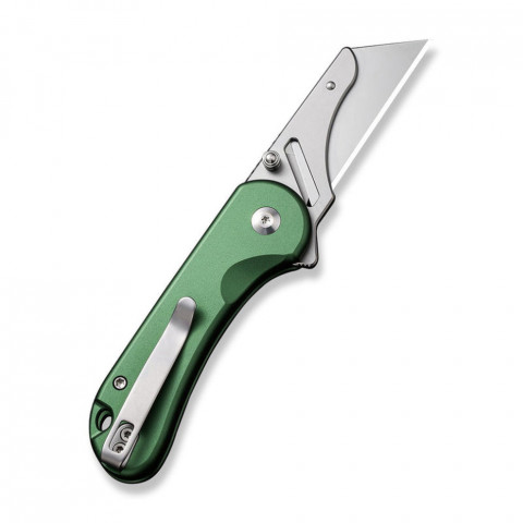 Ніж трапеція складаний кишеньковий Civivi Elementum Utility, (5.8 см) 6Cr13 / Aluminum зелений