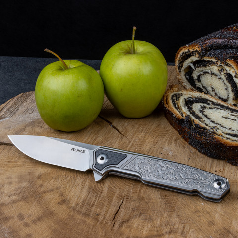 Ніж складаний туристичний Ruike P875-SZ, (8.9 см) 14C28N / steel 420 сірий