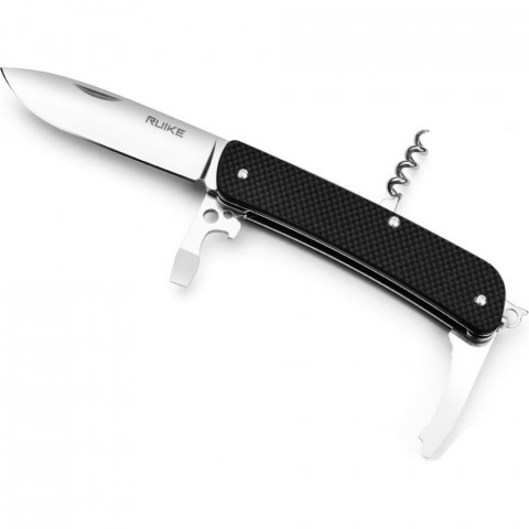 Багатофункціональний ніж Ruike Criterion L21, (8.5 см) 12C27 / G10 чорний, 12 інстр.