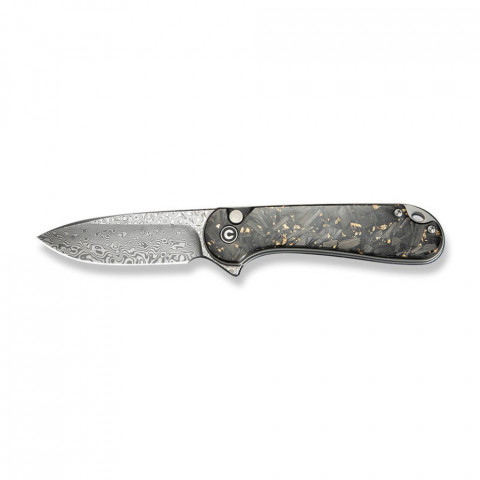 Ніж складаний кишеньковий Civivi Elementum II, (7.5 см) Damascus / Carbon Fiber & Resin